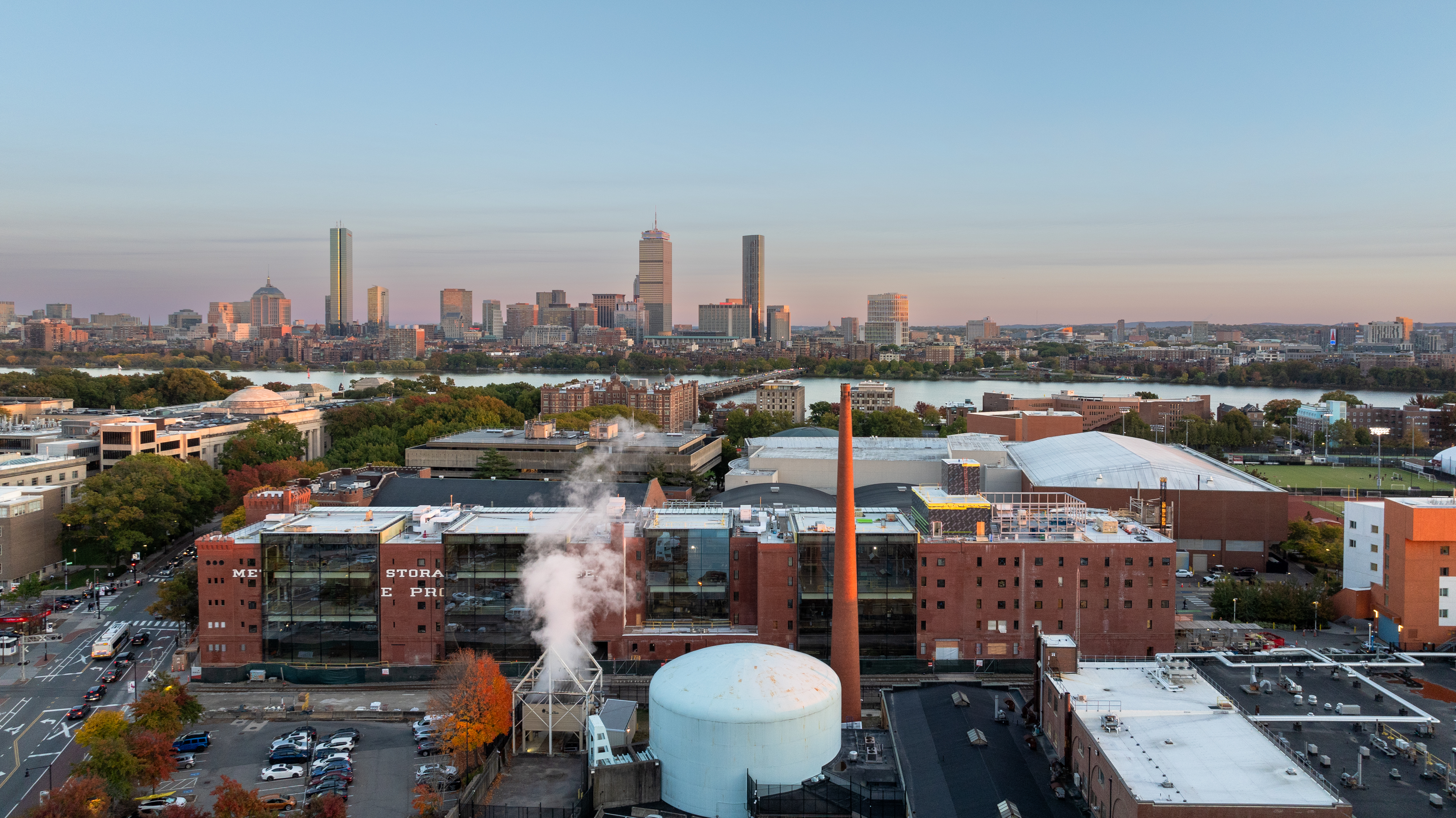 Aerial shot of the MIT Metropolitan Storage Warehouse in Cambridge