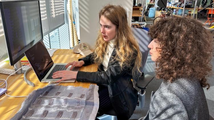 Two women with computer