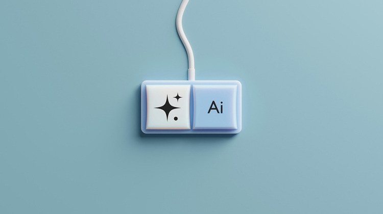 keyboard buttons designed to represent AI