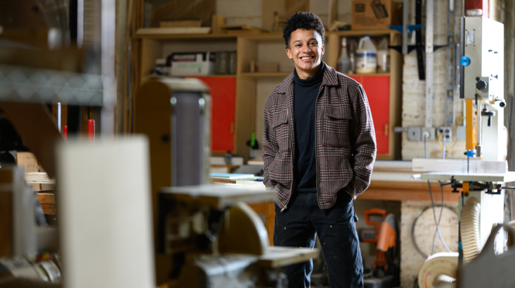 Man standing in architecture lab