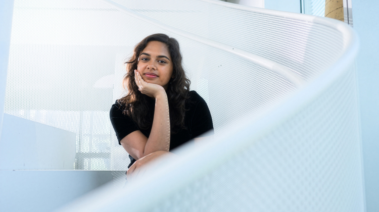 Young woman in university