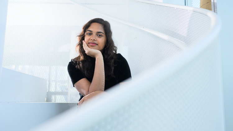 Young woman in university