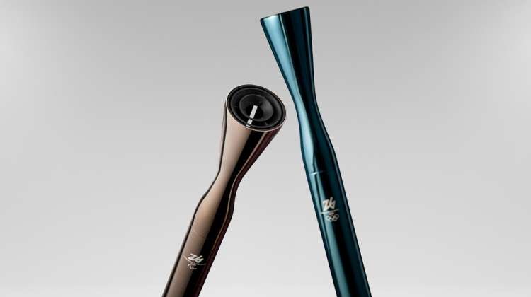 two Olympic torches