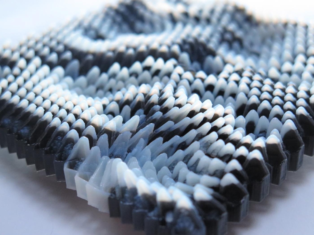 Black and white 3D texture with uneven surface, Behnaz Farahi MIT Media Lab