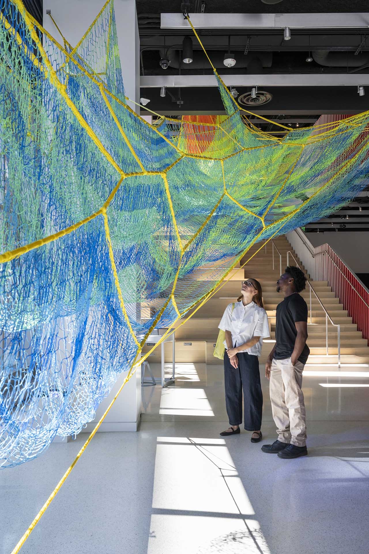 Remembering the Future by Janet Echelman and Caitlin Mueller installation at the MIT Museum