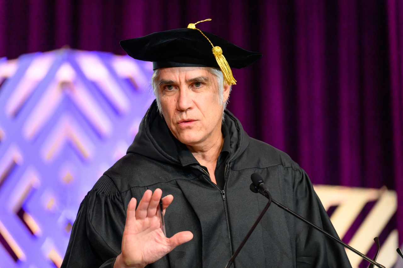 Alejandra Aravena addresses the class of 2026 at MIT SA+P Commencement