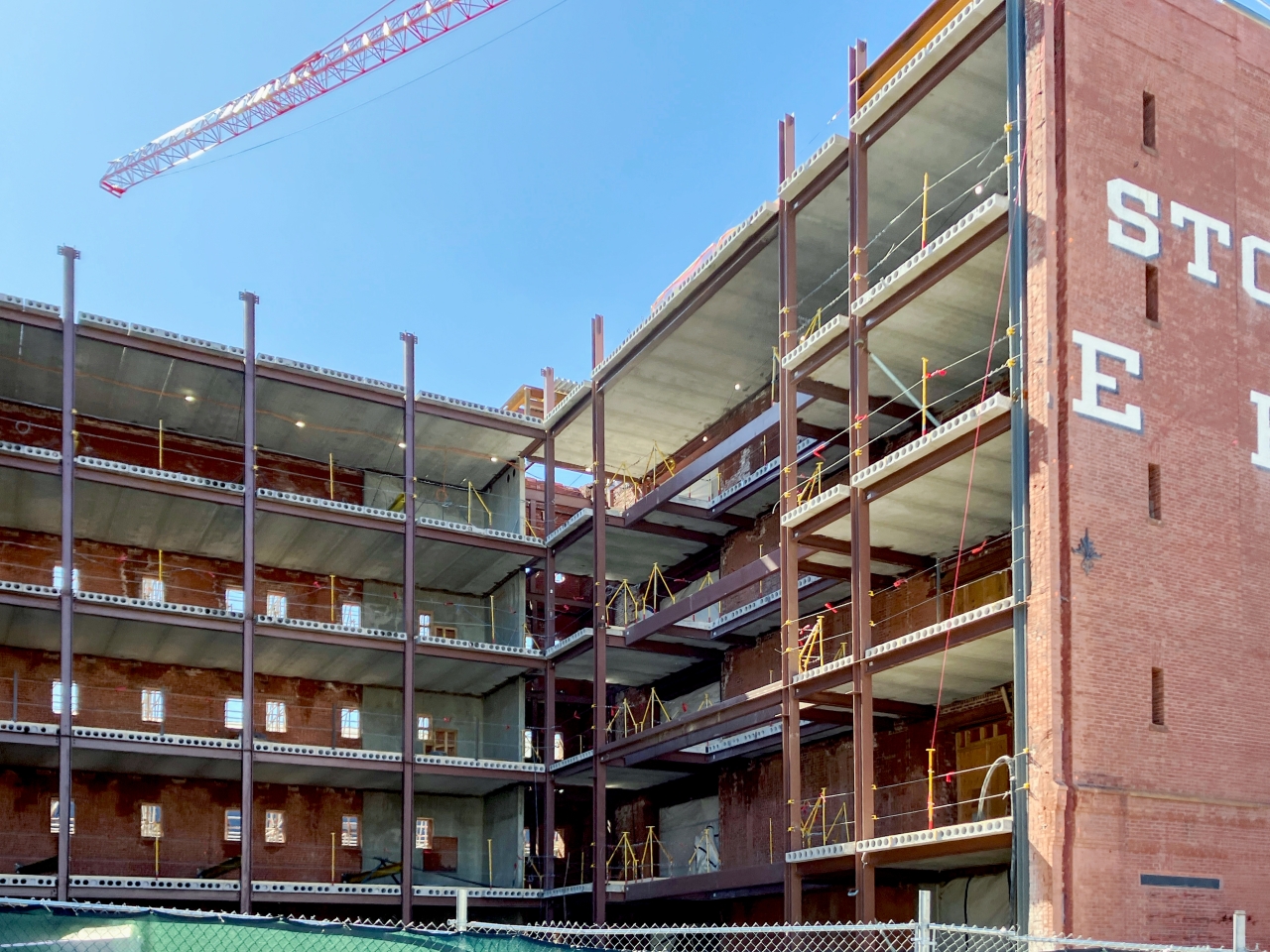 Construction work at the MIT Metropolitan Storage Warehouse
