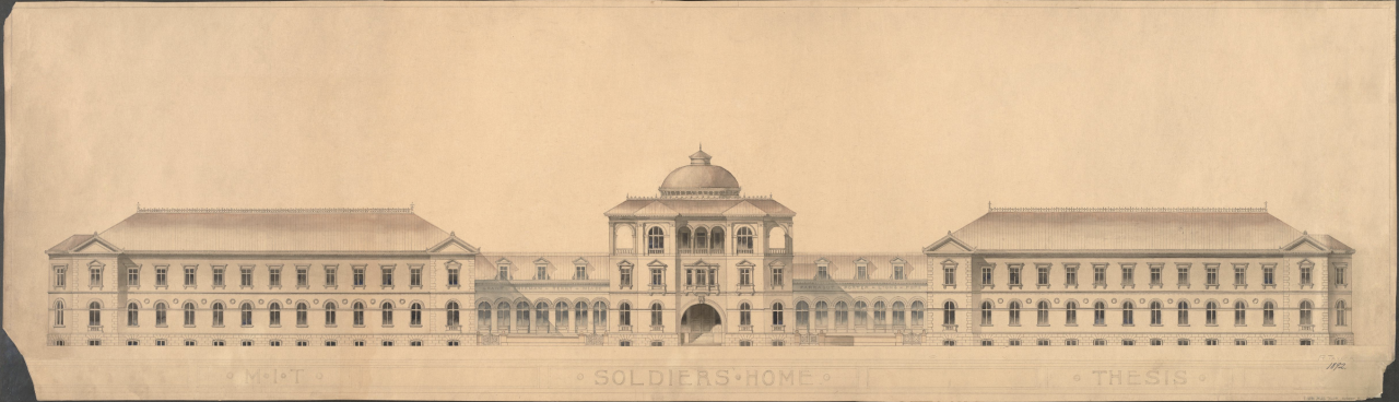 Thesis of Robert R. Taylor, hand drawn architectural building