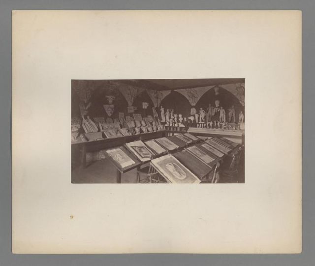 Photo of an architects study room in the Rogers Building, 1865.