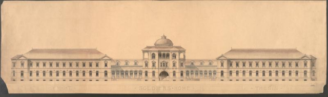 Illustration of Robert Robinson Taylor's 1892 architectural thesis, a Soldiers Home.